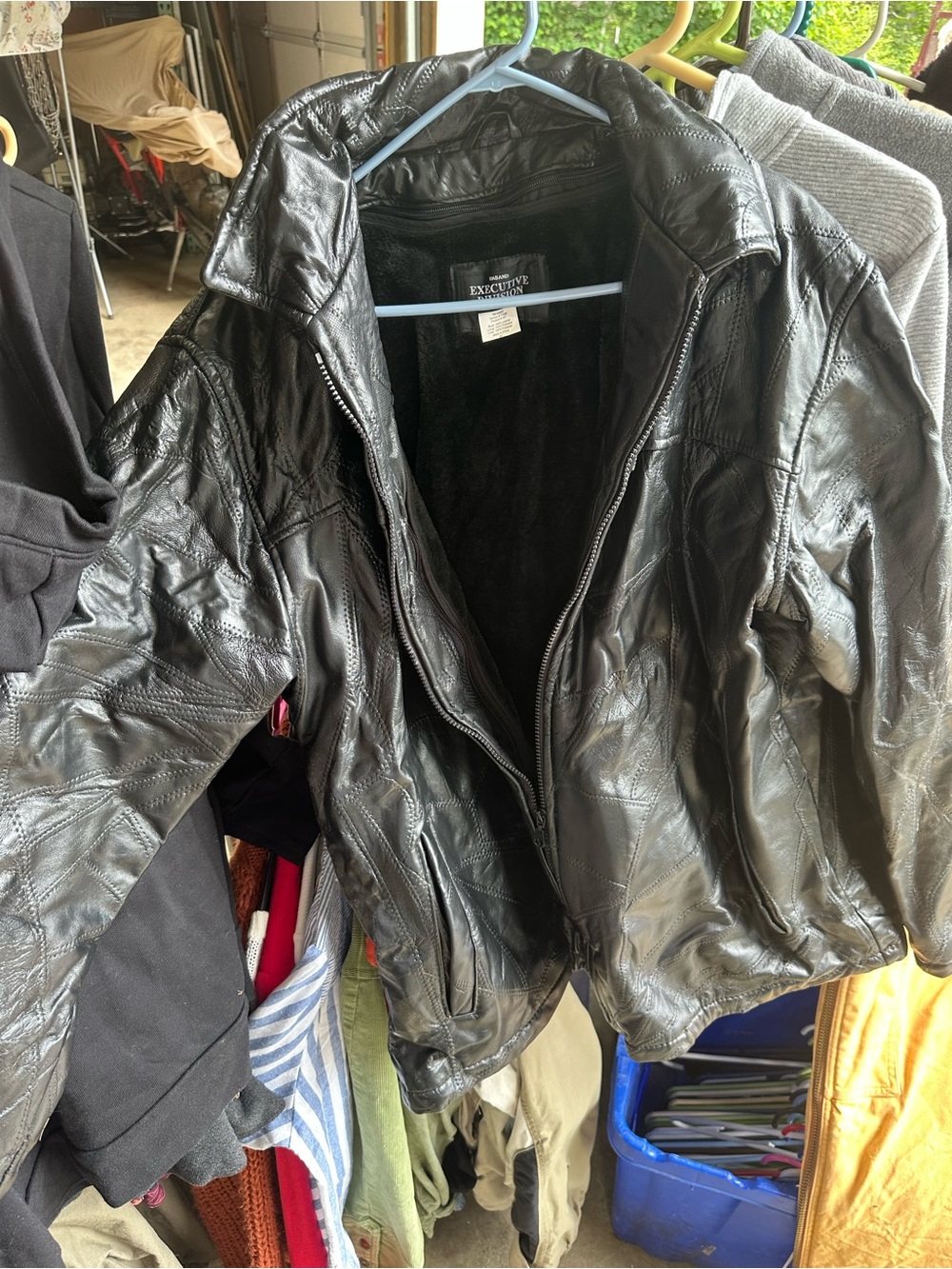 Haband Black Executive Division Leather Jacket Label Photo